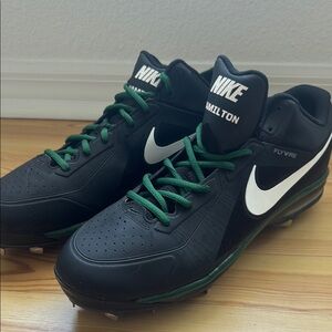 Nike Black and Green baseball Shoes Nike ID 12.5 new